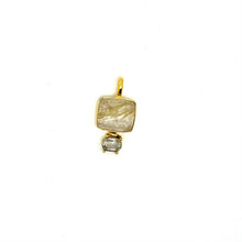 Pendentif  quartz rutile et cristal de roche, l'élégance