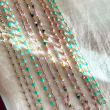 Ras de cou rosaire artisanal en amazonite, parfait pour l'été