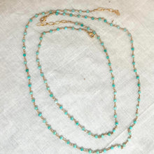 Ras de cou rosaire artisanal en amazonite, parfait pour l'été