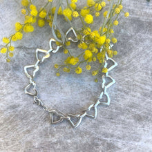 bracelet mailles coeur argent massif