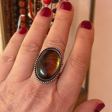 Bague labradorite artisanale en argent 925e