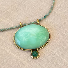 Pendentif chrysoprase et aventurine Princesses d’argent