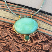Pendentif chrysoprase et aventurine Princesses d’argent