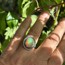 bague argent avec opale éthiopienne