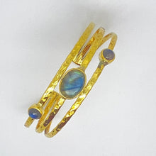 bracelet jonc triple avec labradorite