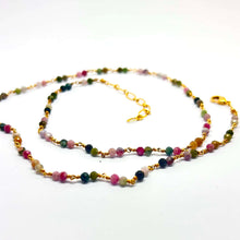Collier rosaire avec des tourmalines, délicatesse multicolore