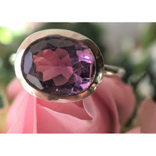 bague améthyste sobre en argent