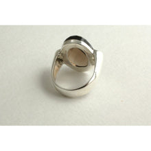 bague argent 925e avec quartz fumé biseauté