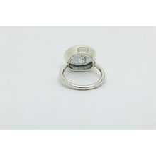 bague argent et grosse aigue marine
