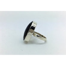 bague argent et quartz tourmaline noire