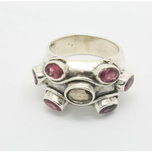 Grosse bague bombée argent multi-perres Artisanale ,inédite, Atelier Jaïpur