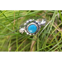 bague fine pierre ronde semi-précieuse et argent