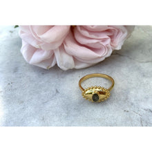 bague oeil avec pierre naturelle au centre