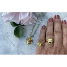 bague oeil avec pierre naturelle au centre