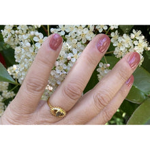 bague oeil avec pierre naturelle au centre