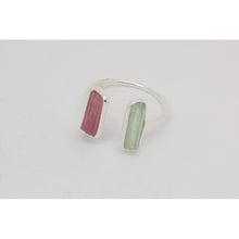 Bague ouverte argent et tourmalines