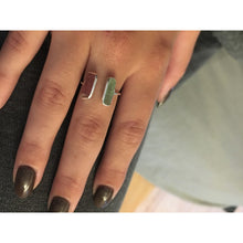 Bague ouverte argent et tourmalines