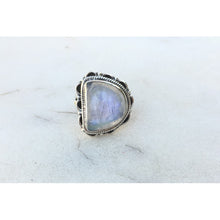 bague pierre de lune festons