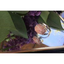 bague ovale pierre de soleil argent serti griffes