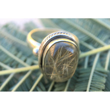bague pierre quartz rutile et argent