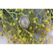 bague pierre quartz rutile et argent