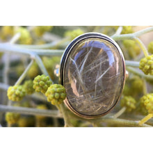 bague pierre quartz rutile et argent