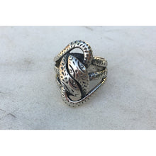 bague serpents double ciselée