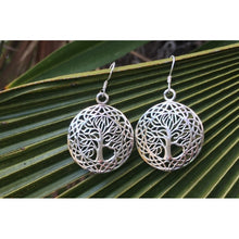 boucles d'oreilles arbre de vie en argent
