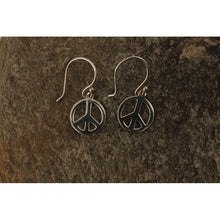 Boucles d'oreilles argent 925e symbole paix