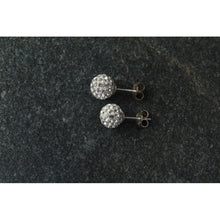 Boucles d'oreilles boules cristal et argent