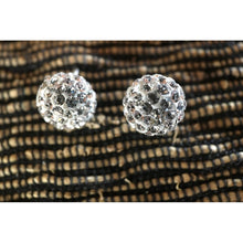 Boucles d'oreilles boules cristal et argent