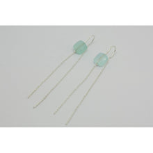 boucles d'oreilles chainette avec pierre