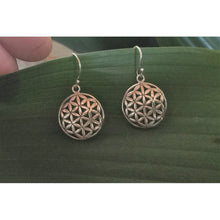 boucles d'oreilles fleur de vie en argent