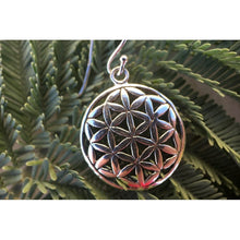 boucles d'oreilles fleur de vie en argent