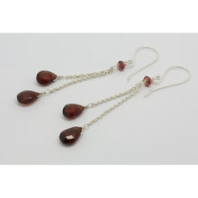 Boucles d'oreilles pendantes pierres semi-précieuses