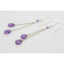 Boucles d'oreilles pendantes pierres semi-précieuses