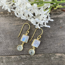 boucles d'oreilles pierres naturelles en argent doré