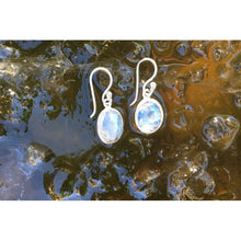 boucles d'oreilles pendantes ovales pierres naturelles