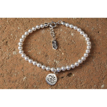 Bracelet argent  et perles