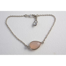 Bracelet chaine argent 925e et pierre semi précieuse