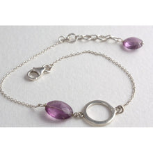 Bracelet chaine argent 925e et pierres semi précieuses