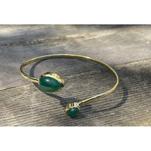 bracelet jonc doré ouvert 7pierres au choix