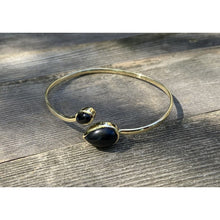 bracelet jonc doré ouvert 7pierres au choix