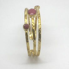 bracelet jonc triple avec rubis indien