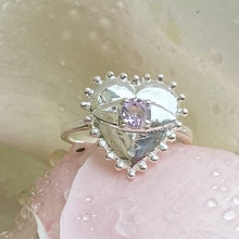 Bague coeur d'amour avec pierre