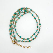 Ras de cou rosaire artisanal en amazonite, parfait pour l'été