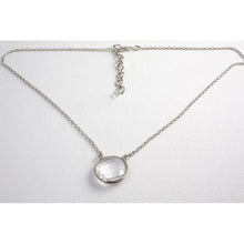 Collier argent ras de cou avec beau cristal de roche