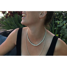 collier long boules argent