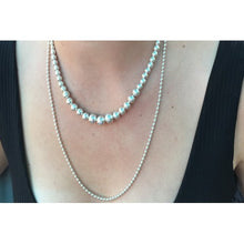 collier long boules argent