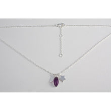 collier ras de cou  argent avec pierre